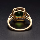 9ct Gold Diopside Zircon Coctail Ring