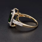 9ct Gold Diopside Zircon Coctail Ring