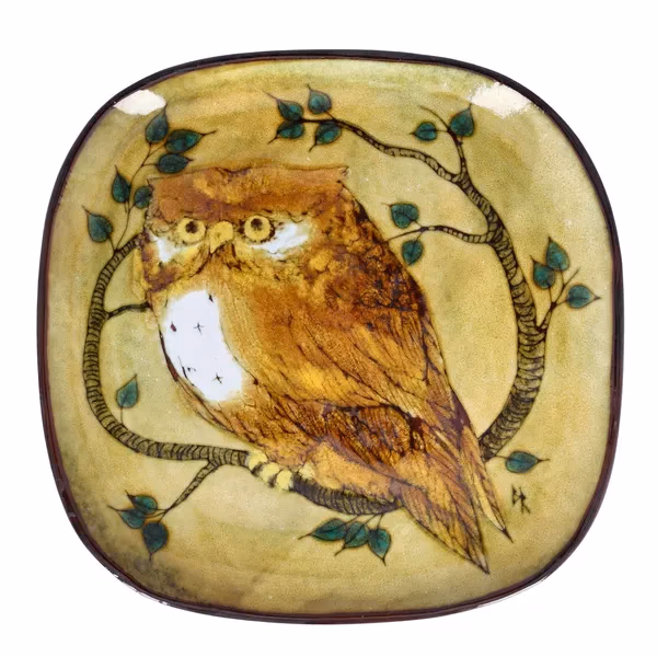 Chelsea Studio Pottery Owl Plate By Barbara Ross