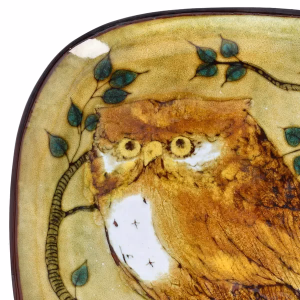 Chelsea Studio Pottery Owl Plate By Barbara Ross
