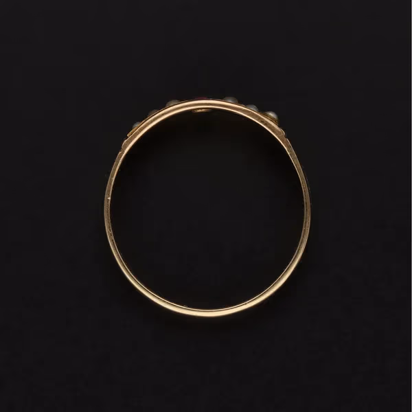 15ct Gold Victorian Ruby and Seed Pearl Ring