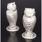 Pair of George V Silver Pepperettes Shaped as Owls