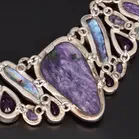 Silver Amethyst Chorite and Kyanite Necklet