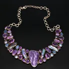 Silver Amethyst Chorite and Kyanite Necklet