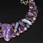 Silver Amethyst Chorite and Kyanite Necklet