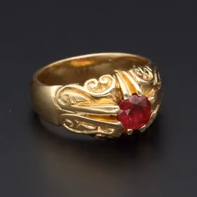 18ct Yellow Gold Ruby Ring