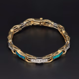 14ct Yellow Gold Opal & Diamond Bracelet