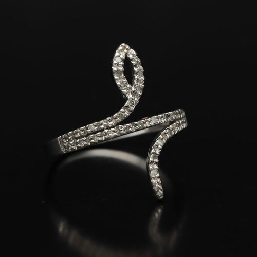 Gold Diamond Snake Ring image-1
