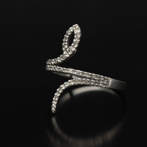 Gold Diamond Snake Ring image-3