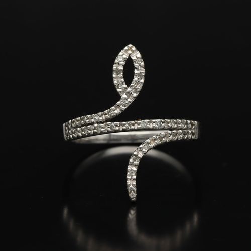 Gold Diamond Snake Ring image-2
