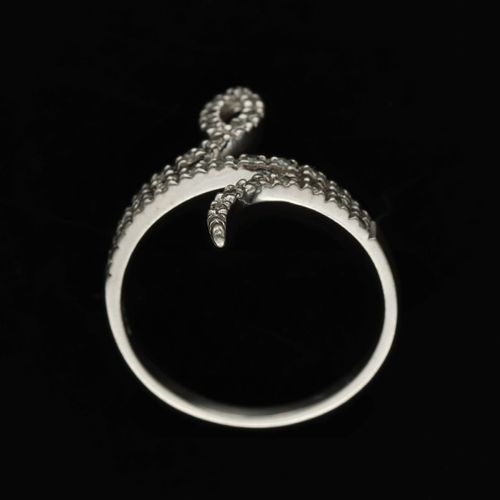Gold Diamond Snake Ring image-6