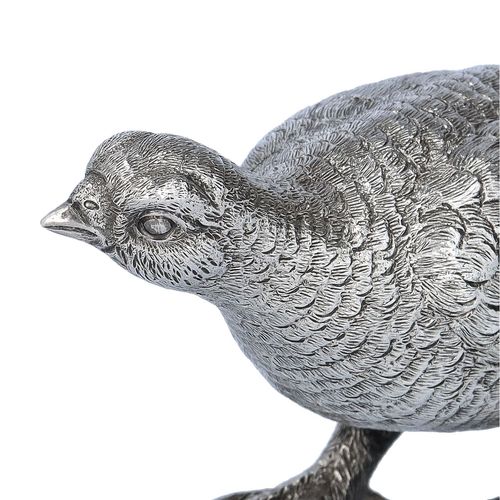 Naturalistic Cast Silver Model of a Grouse image-3