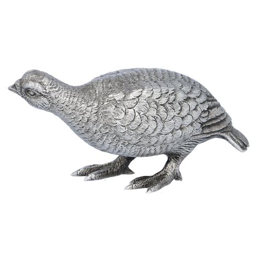 Naturalistic Cast Silver Model of a Grouse image-2