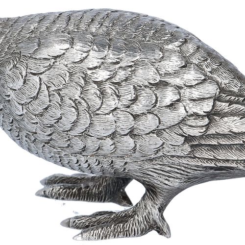 Naturalistic Cast Silver Model of a Grouse image-4