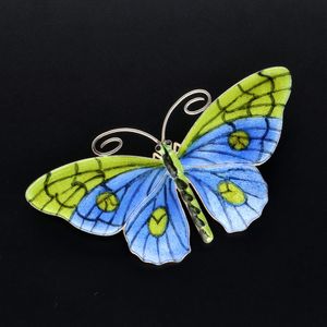 Large Marius Hammer Silver Gilt and Enamel Butterfly Brooch
