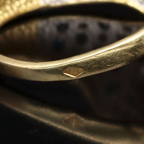 Vintage 18ct Gold Multi Gem and Diamond Panther Ring image-6