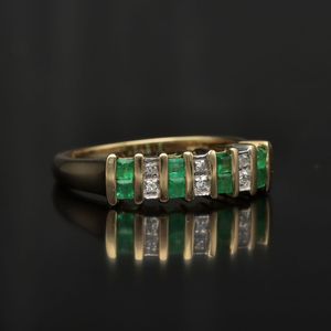 Gold Emerald Diamond Ring