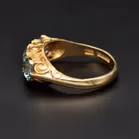Vintage 18ct Yellow Gold Aquamarine & Diamond Ring