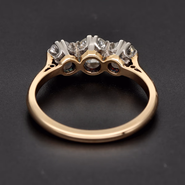 18ct Yellow Gold & Platinum 1ct Diamond Trilogy Ring