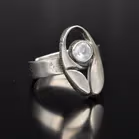 Adjustable Silver Rock Crystal Ring by Sten & Laine