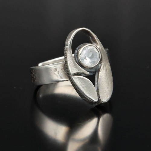 Adjustable Silver Rock Crystal Ring image-1