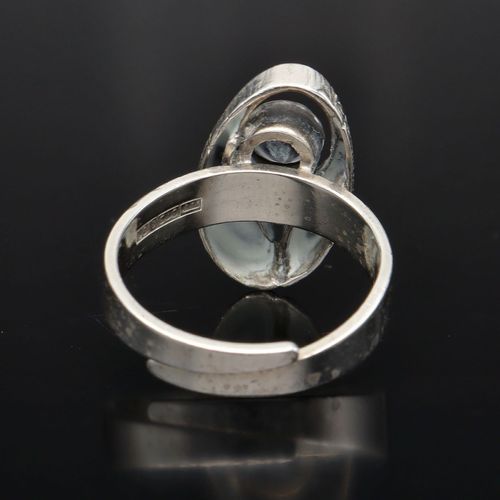 Adjustable Silver Rock Crystal Ring image-5