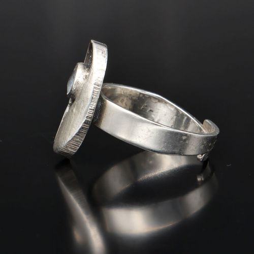 Adjustable Silver Rock Crystal Ring image-3