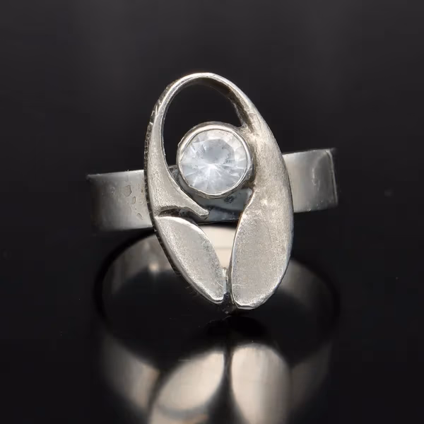 Adjustable Silver Rock Crystal Ring by Sten & Laine