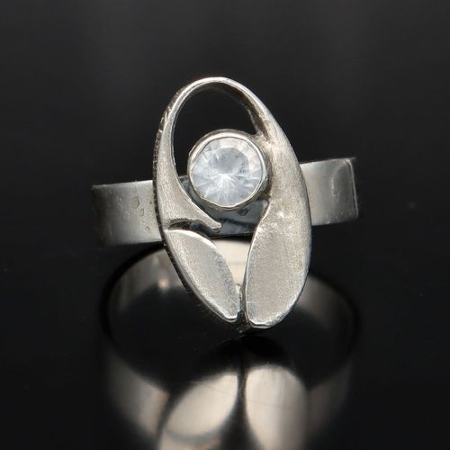 Adjustable Silver Rock Crystal Ring image-2