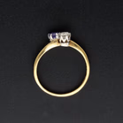 Rare 18ct Yellow Gold 0.25ct Diamond & Tanzanite Ring