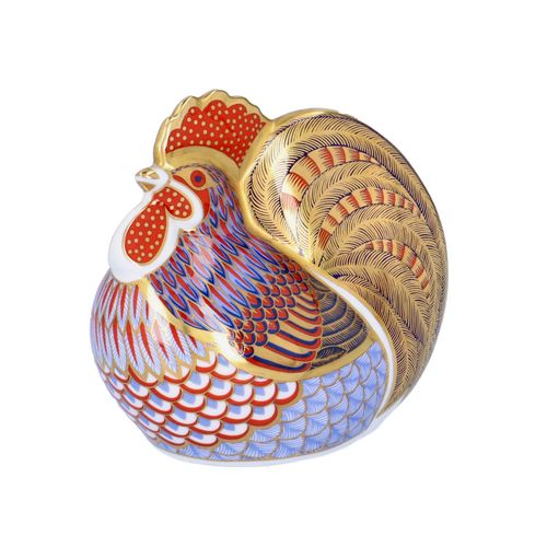 Royal Crown Derby Paperweights of a Cockerel and Chicken image-3