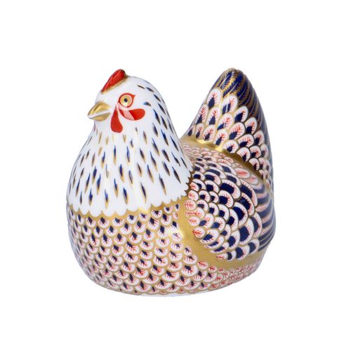 Royal Crown Derby Paperweights of a Cockerel and Chicken image-4