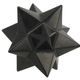 Zwarte obsidiaan dodecaeder ster 76mm - 360° presentation