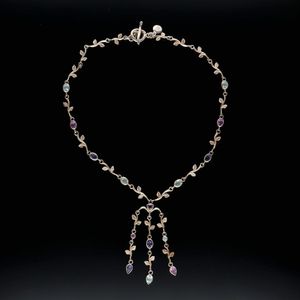 Dower and Hall Silver Gem Set Necklace