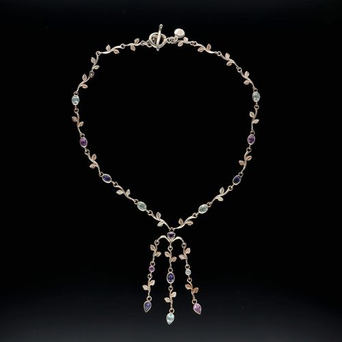 Dower and Hall Silver Gem Set Necklace image-1