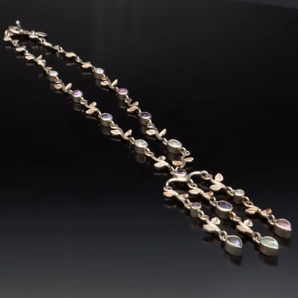 Dower and Hall Silver Gem Set Necklace