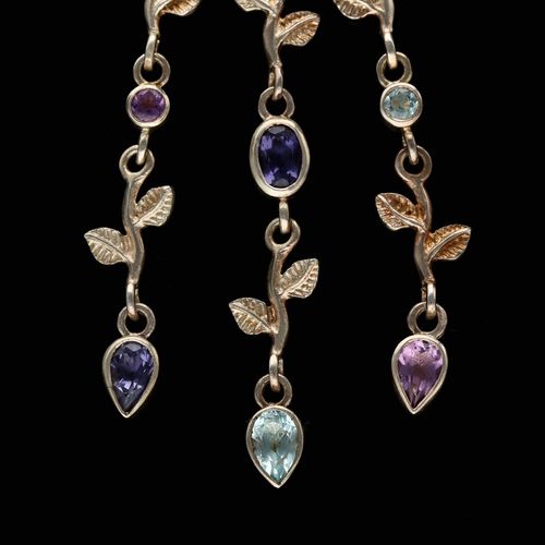 Dower and Hall Silver Gem Set Necklace image-2