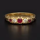 18ct Gold Ruby and Diamond Ring