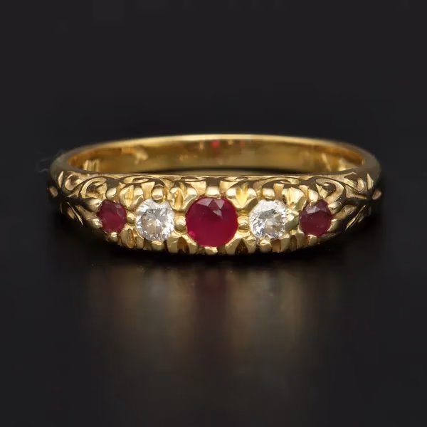 18ct Gold Ruby and Diamond Ring