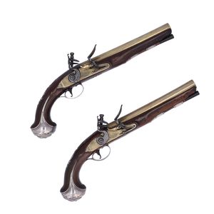 Late 18th Century Pair of Flintlock Holster Pistols by Wilson
