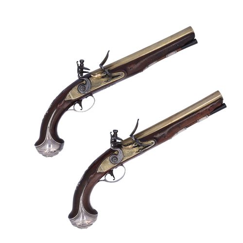 Late 18th Century Pair of Flintlock Holster Pistols by Wilson image-1
