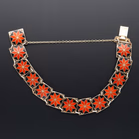 Vintage Vermeilled Norwegian Sterling Silver and Enamel Bracelet by Aksel Holmsen