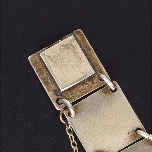 Vintage Vermeilled Norwegian Sterling Silver and Enamel Bracelet by Aksel Holmsen