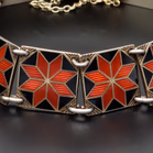 Vintage Vermeilled Norwegian Sterling Silver and Enamel Bracelet by Aksel Holmsen