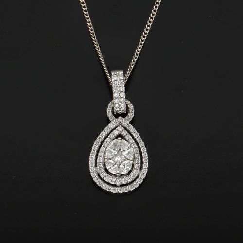 18ct Gold Solitaire Diamond Pendant Necklace image-2