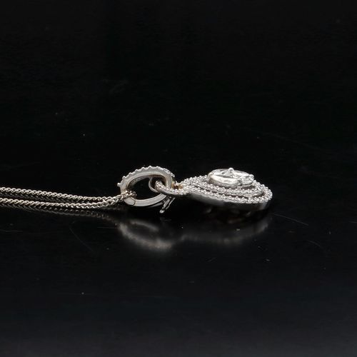 18ct Gold Solitaire Diamond Pendant Necklace image-6