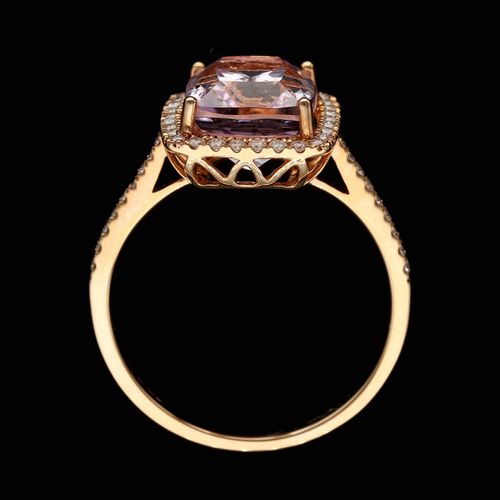 18ct Gold Kunzite and Diamond Cluster Ring image-6