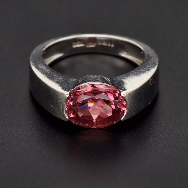 Mappin & Webb 18ct White Gold Pink Tourmaline Ring