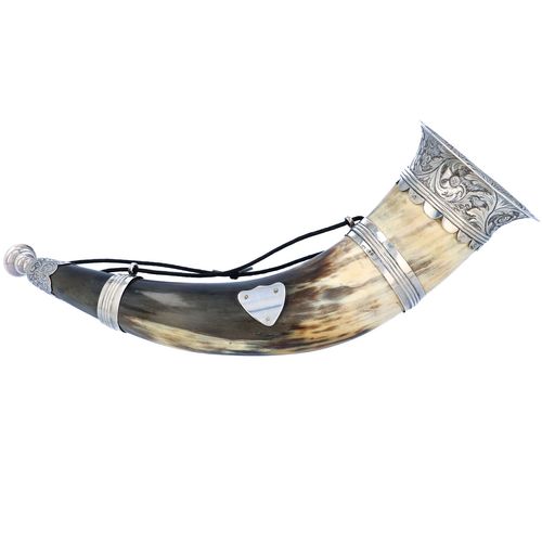Victorian Silver and Horn Bugle image-1