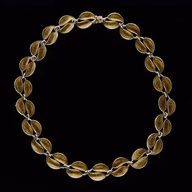 David Andersen Vermeil Silver and Guilloche Enamel Necklace